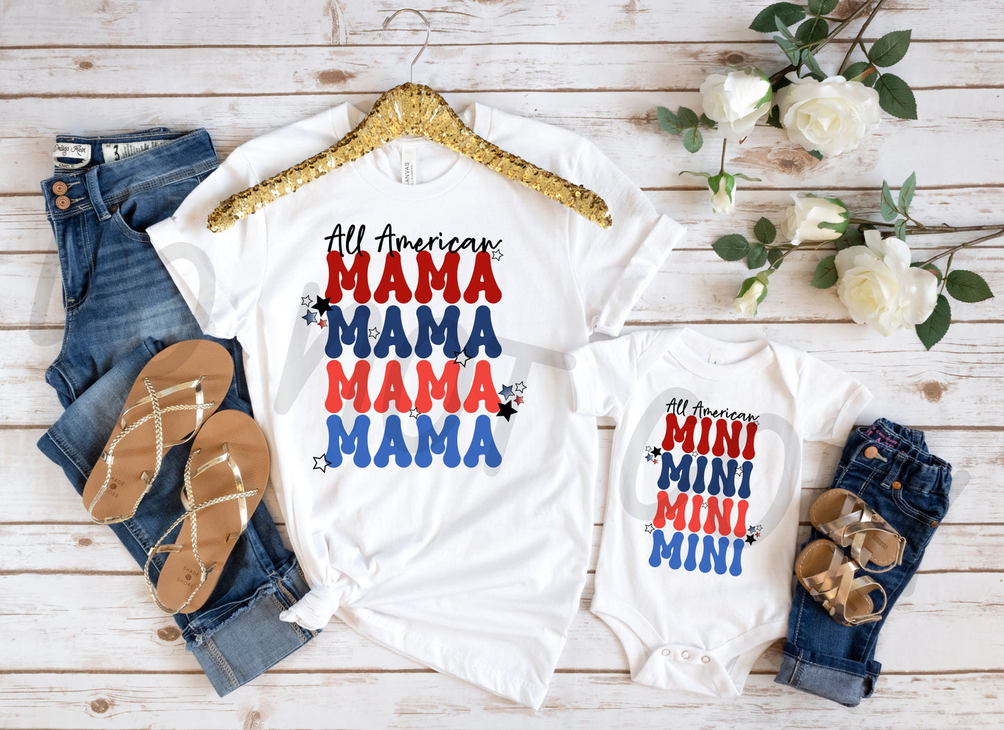 All Amercian Mama & All American Mini Bundle PNG Files - Digital Designs