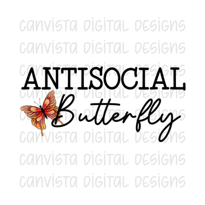 Antisocial Butterly PNG File-Digital Design