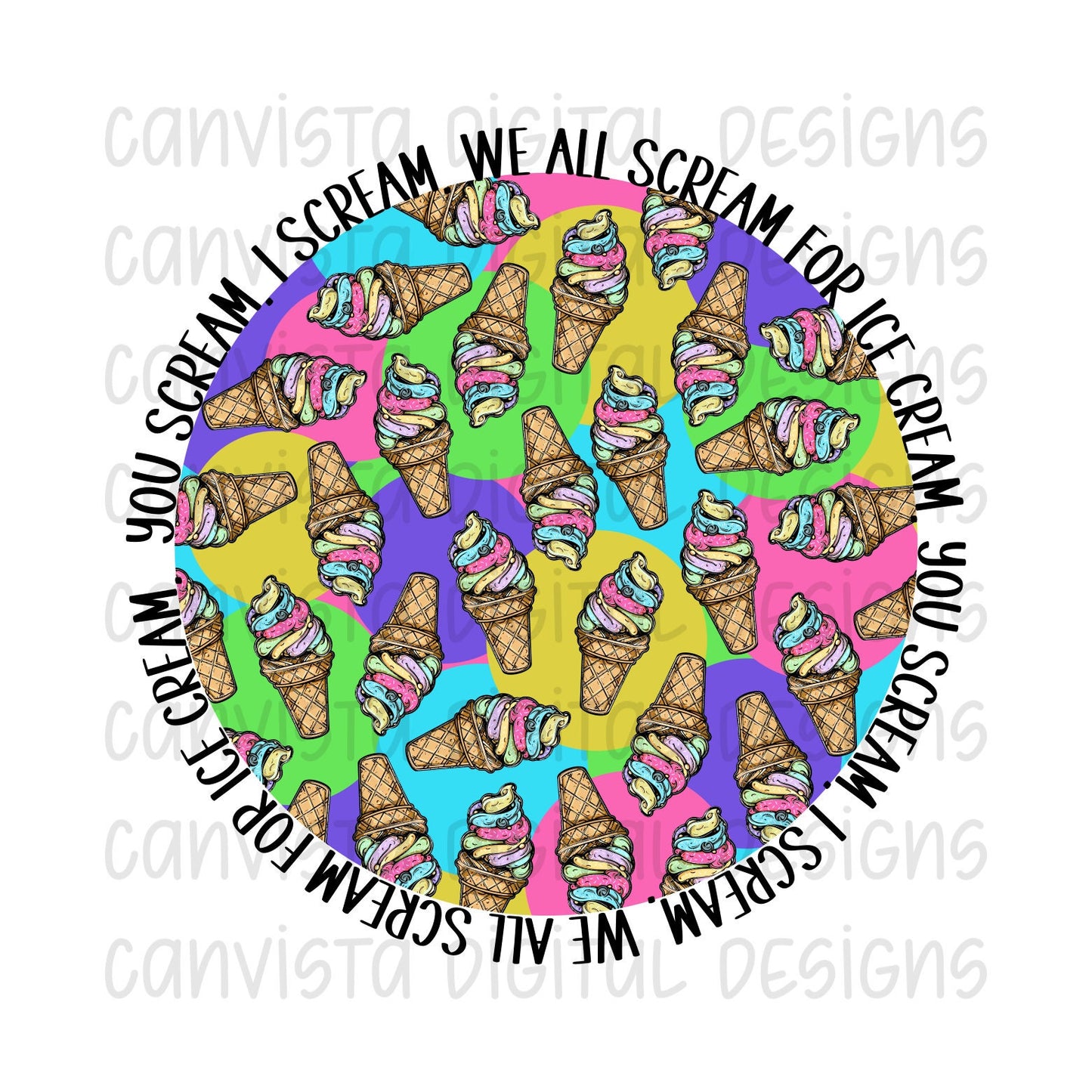 You, I, We Scream For Ice Cream PNG File - Digital Design