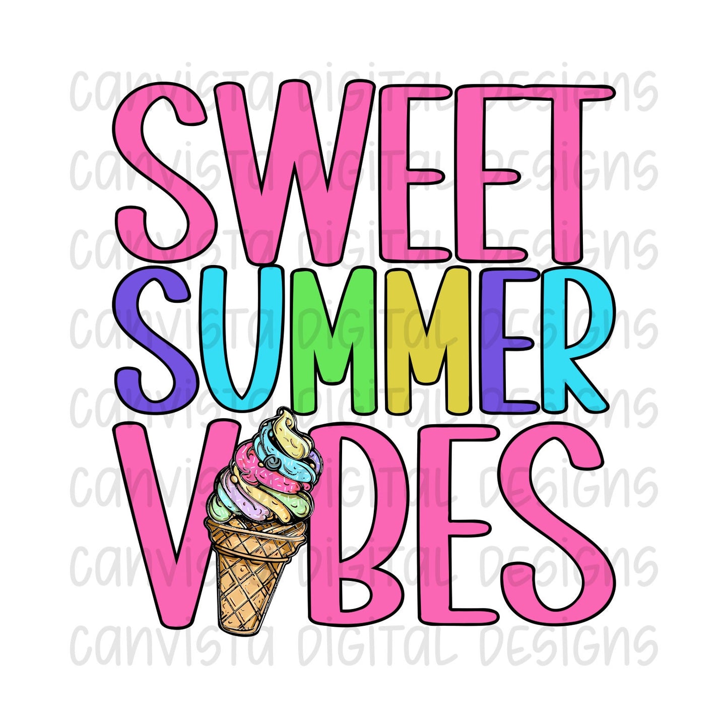 Sweet Summer Vibes PNG File - Digital Design