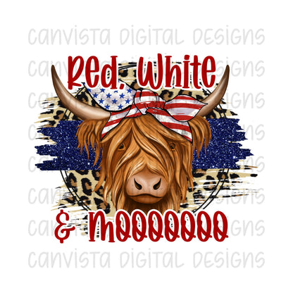 Red White & Mooooooo PNG File - Digital Design