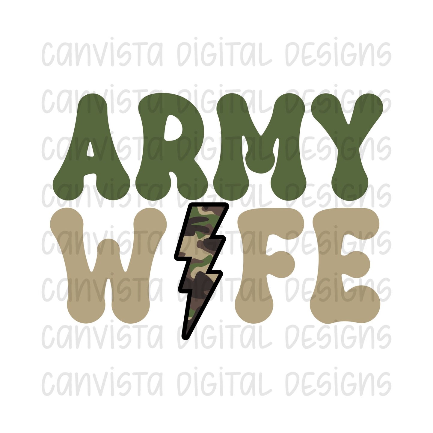 Army Wife PNG File-Digital Design