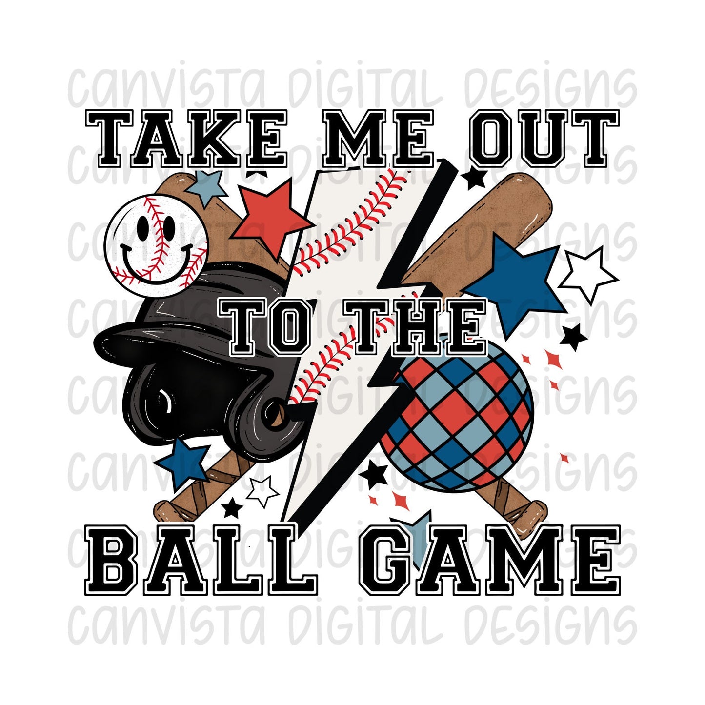 Take Me Out To The Ball Game. Baseball PNG File - Digital Design
