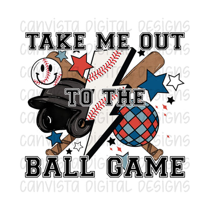 Take Me Out To The Ball Game. Baseball PNG File - Digital Design