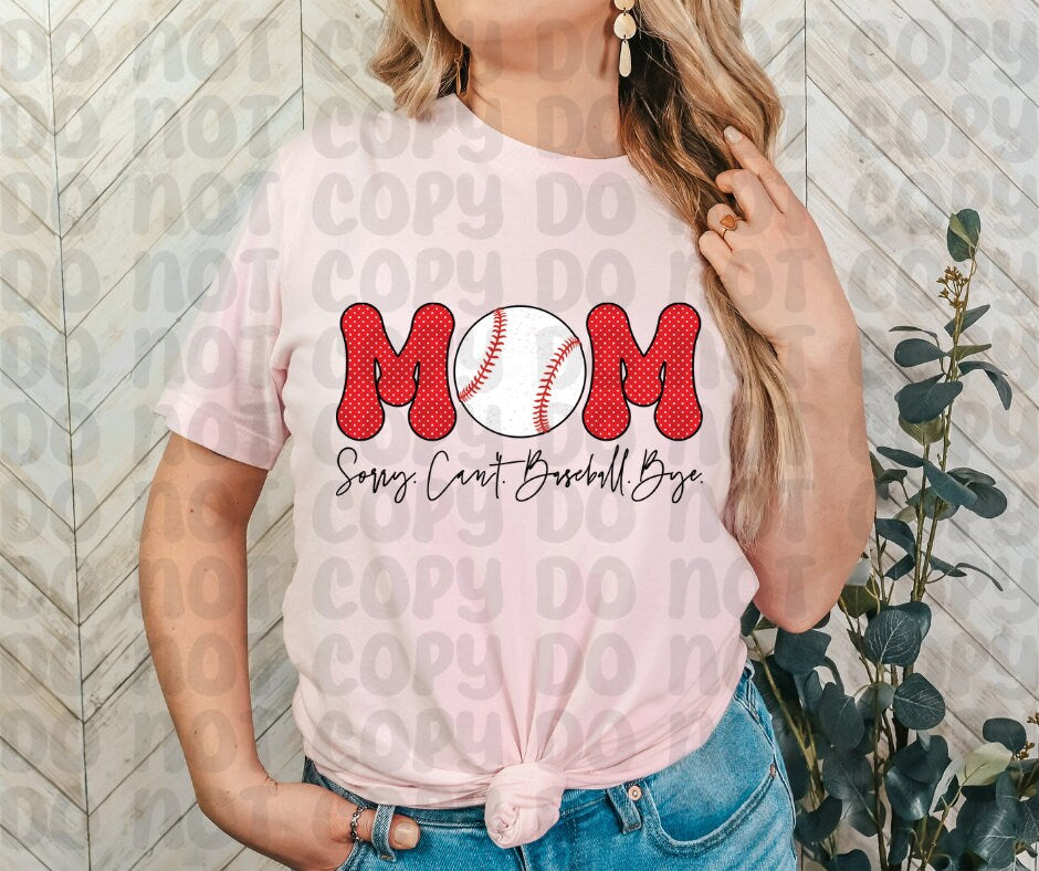 Sorry. Can't. Baseball. Bye PNG File - Digital Design