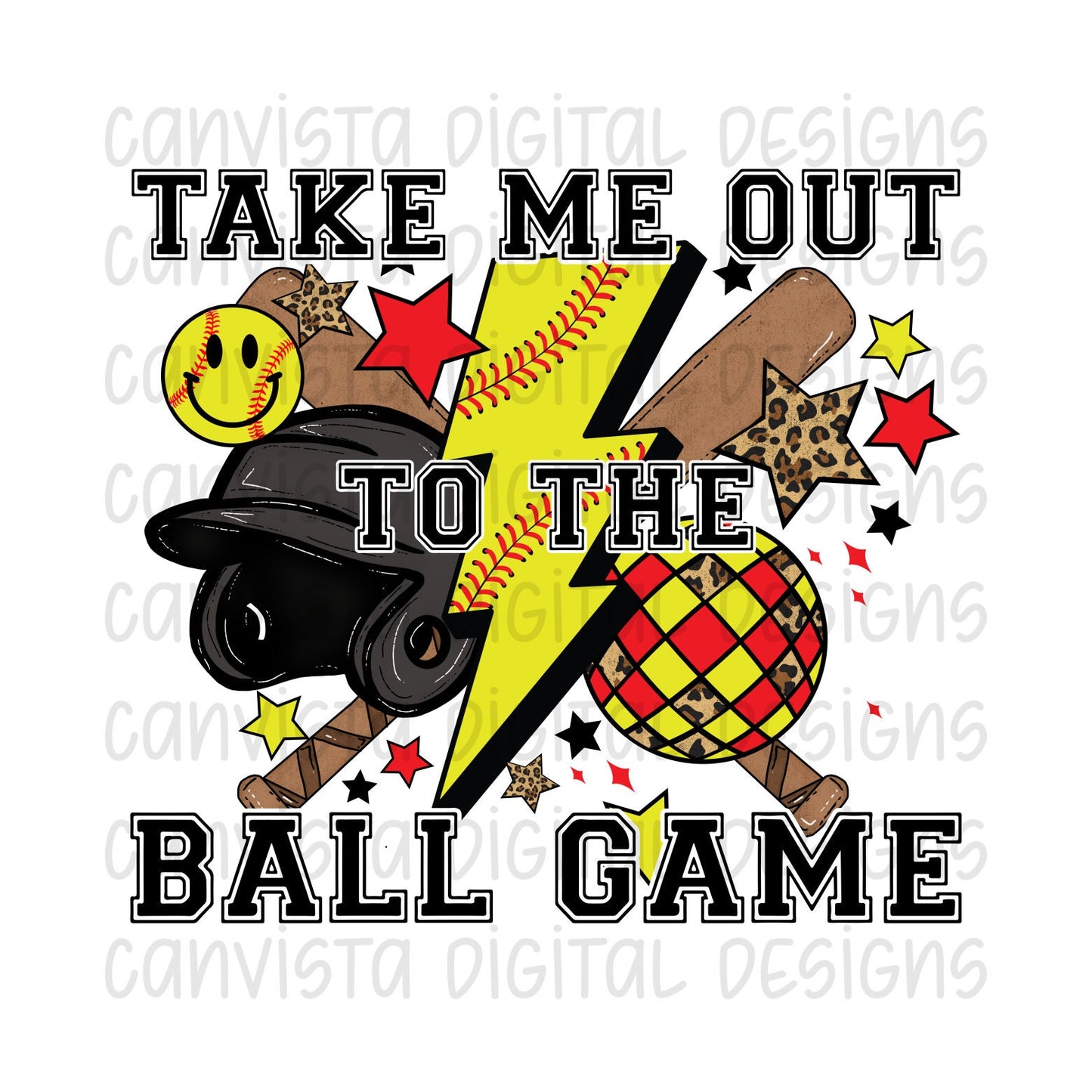 Take Me Out To The Ball Game. Softball PNG File - Digital Design