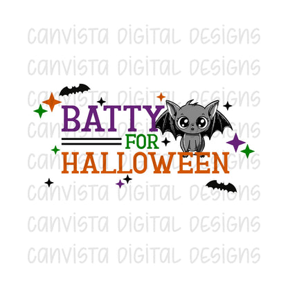 Batty for Halloween PNG File-Digital Design