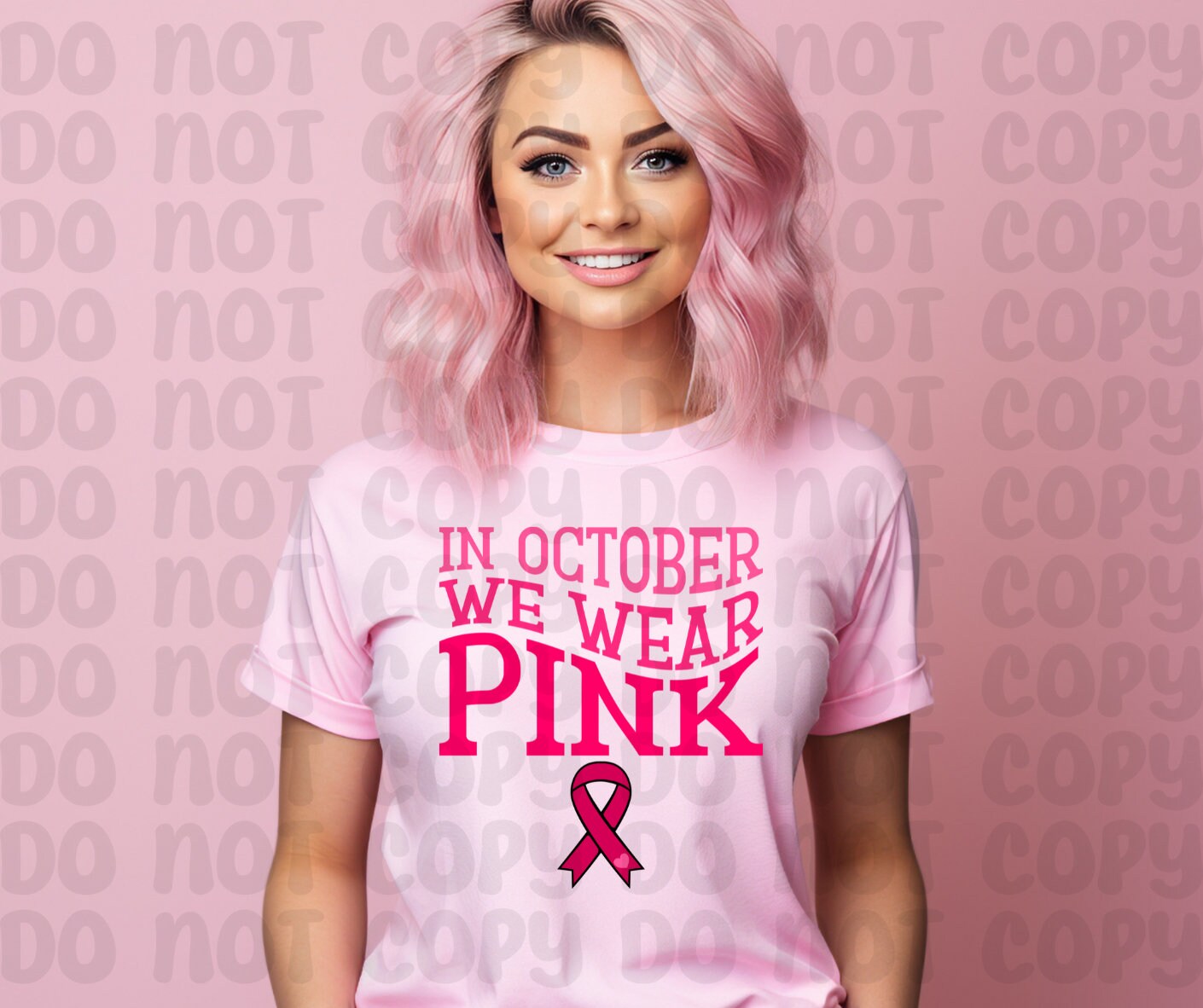 In October We Wear Pink PNG File - Digital Design