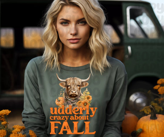 Udderly Crazy About Fall PNG File - Digital Design