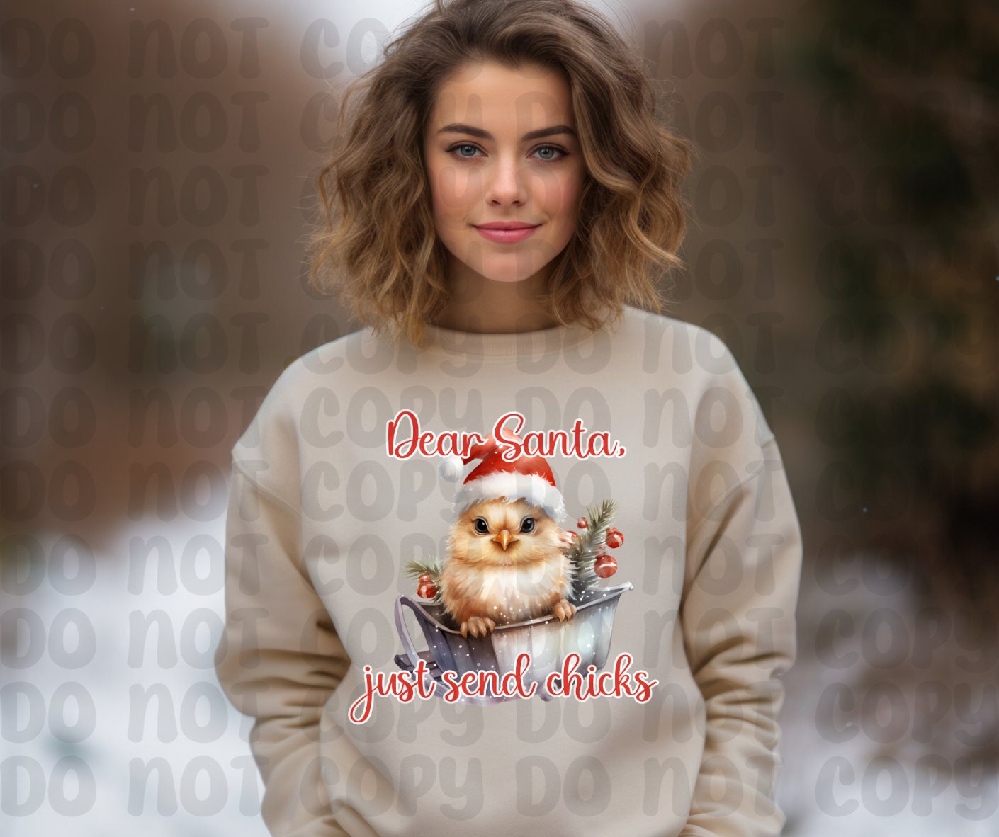 Dear Santa, Just Send Chicks PNG File - Digital Design