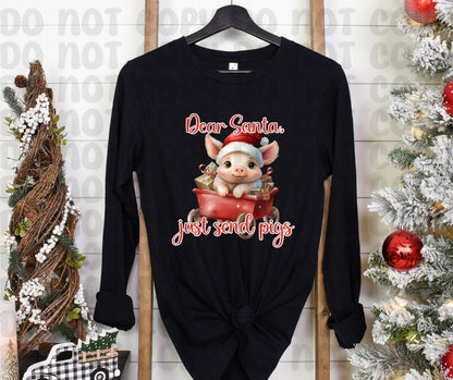 Dear Santa, Just Send Pigs PNG File - Digital Design