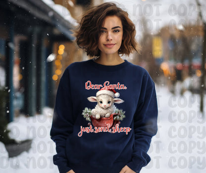 Dear Santa, Just Send Sheep PNG File - Digital Design