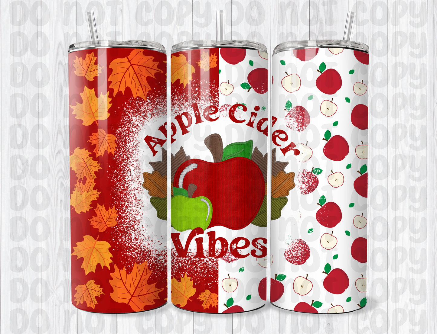 Apple Cider Vibes 20oz Tumbler Wrap PNG File-Digital Design