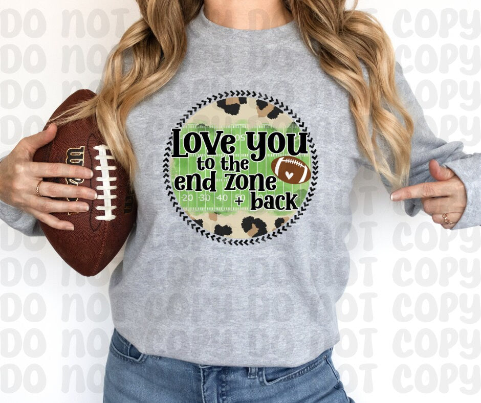 Love You To The End Zone + Back PNG File - Digital Design