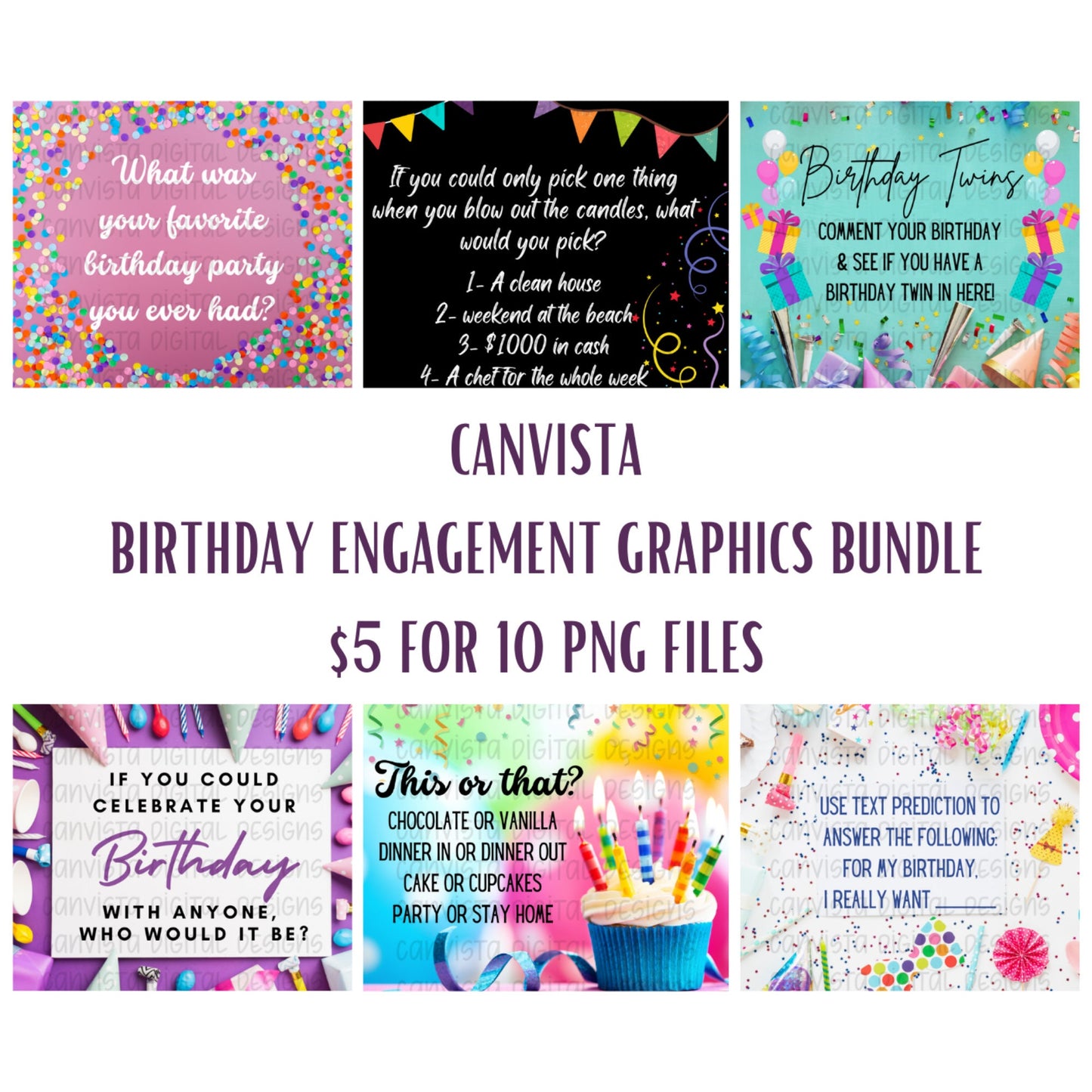 Birthday Themed Mini Graphics Bundle
