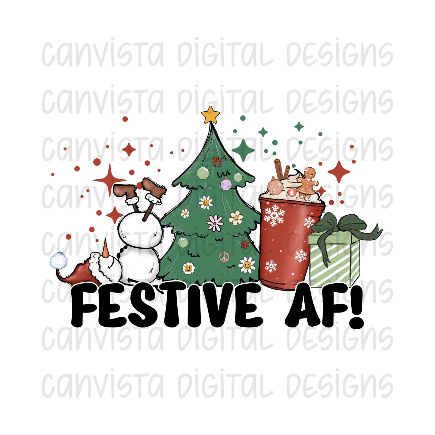 Festive AF! PNG File - Digital Design