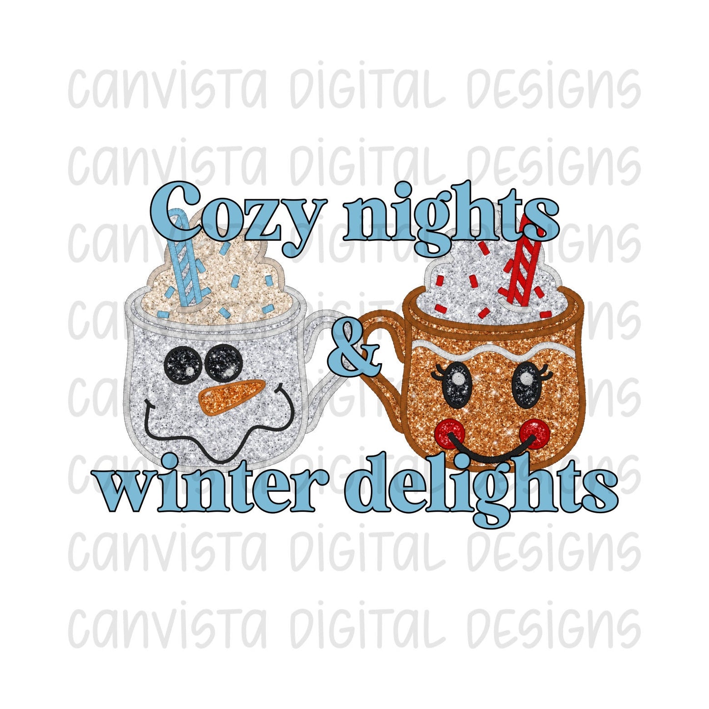 Cozy Nights & Winter Delights PNG File - Digital Design